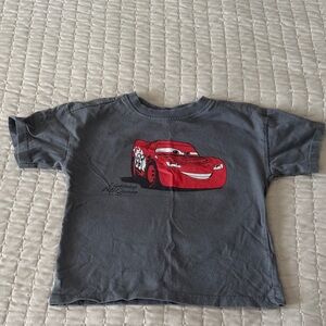Zara Gray T-Shirt with Red Car Graphic